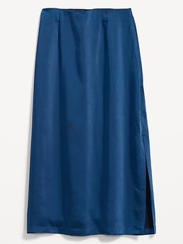 High-Waisted Satin Maxi Skirt for Women