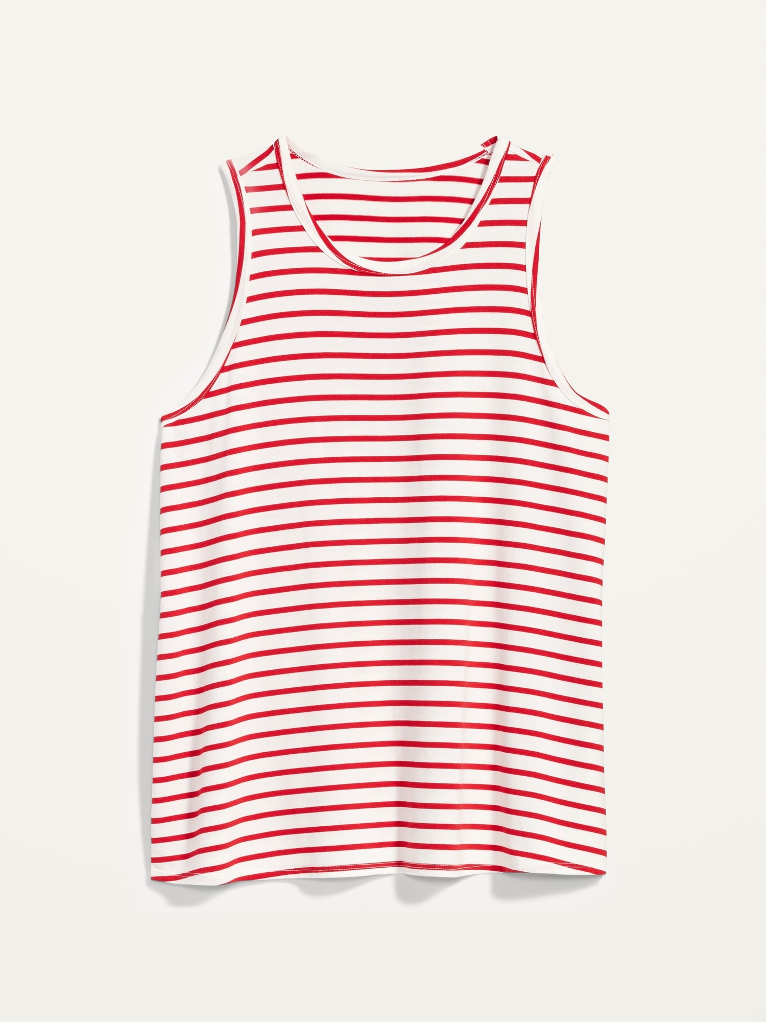 Old Navy Sleeveless Luxe Striped T-Shirt for Women red. 1