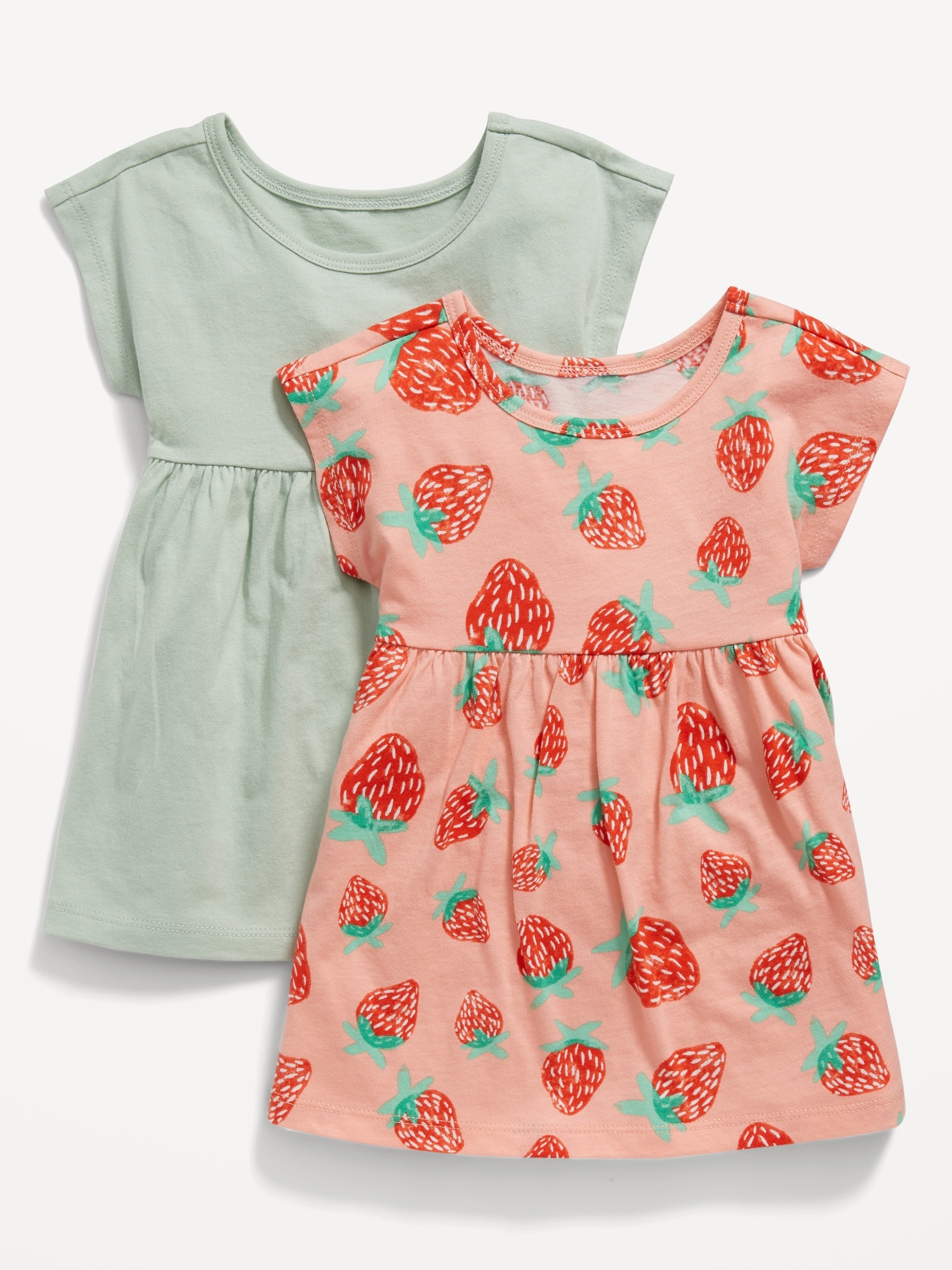 Old Navy Fit & Flare Printed Jersey Dress 2-Pack for Baby red. 1