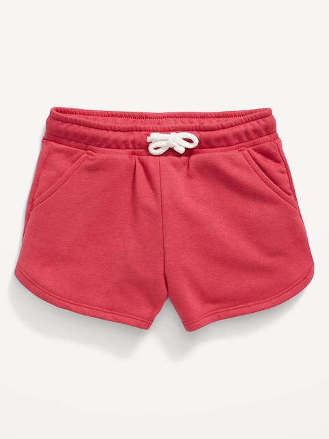 French Terry Drawstring Dolphin-Hem Shorts for Toddler Girls