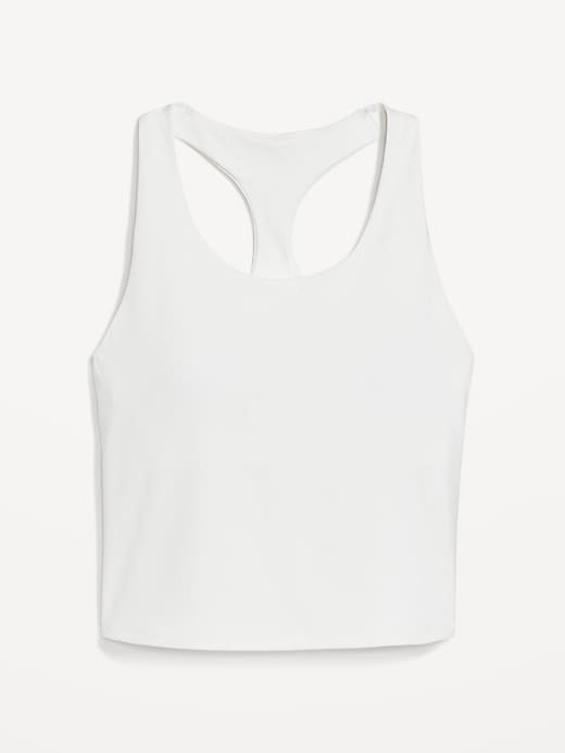 PowerSoft Cropped Racerback Tank Top | Old Navy