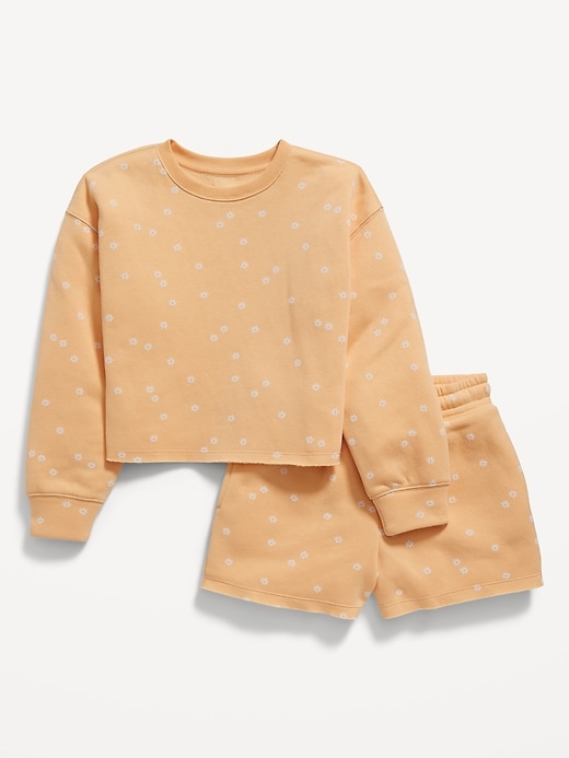 View large product image 1 of 2. Printed Crew-Neck Sweatshirt & Shorts Set for Girls