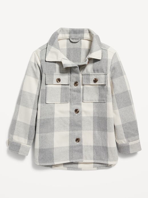 Oversized Soft-Brushed Plaid Tunic Shacket for Girls Old Navy