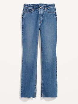 Extra High-Waisted Button-Fly Kicker Boot-Cut Jeans