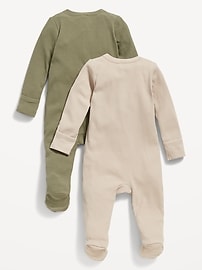 Image number 2 showing, Sleep & Play 2-Way-Zip Footed One-Piece 2-Pack for Baby