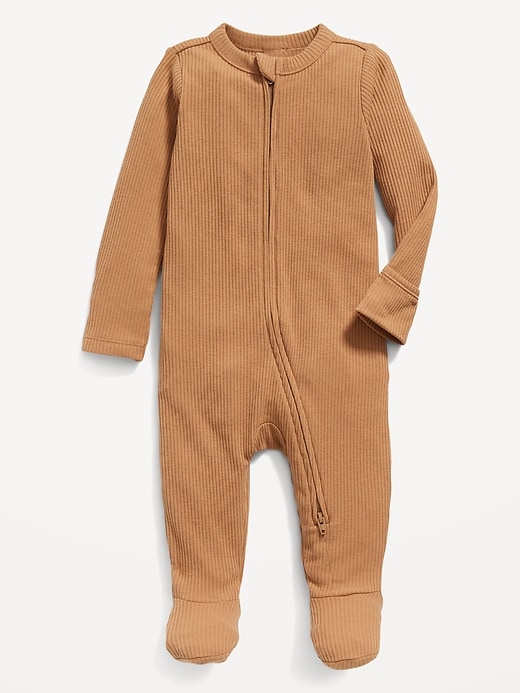 View large product image 1 of 1. Unisex Sleep & Play 2-Way-Zip Footed One-Piece for Baby