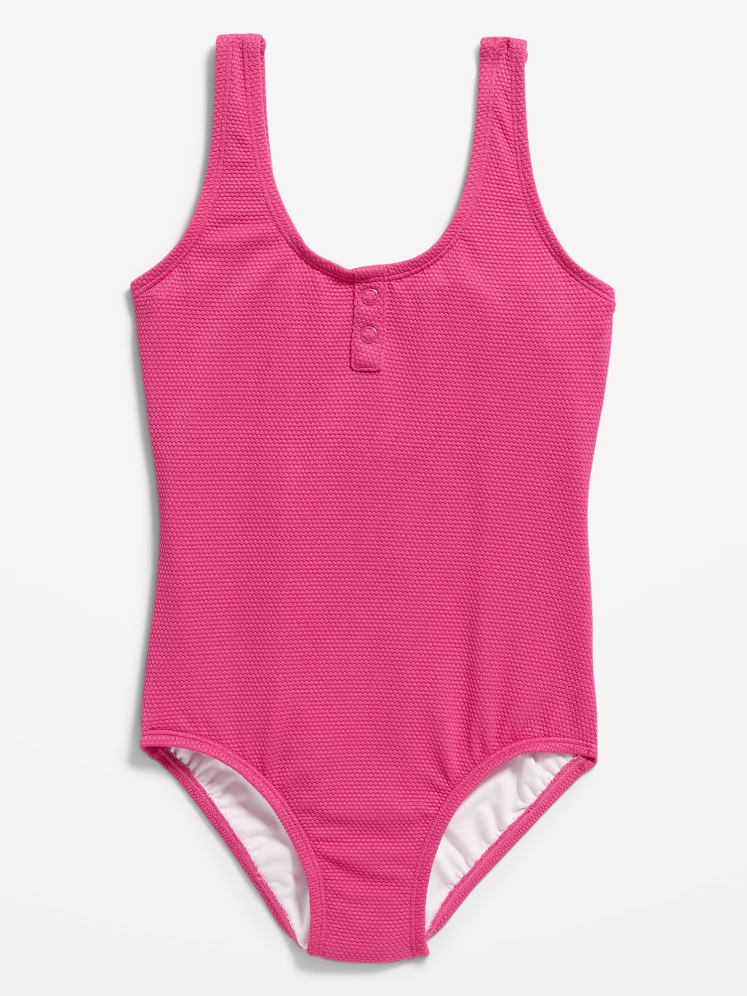 Old Navy One-Piece Henley Swimsuit for Girls pink. 1