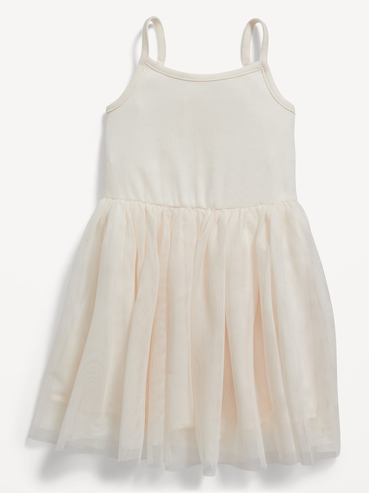 Old Navy Fit & Flare Rib-Knit Cami Tutu Dress for Toddler Girls white. 1