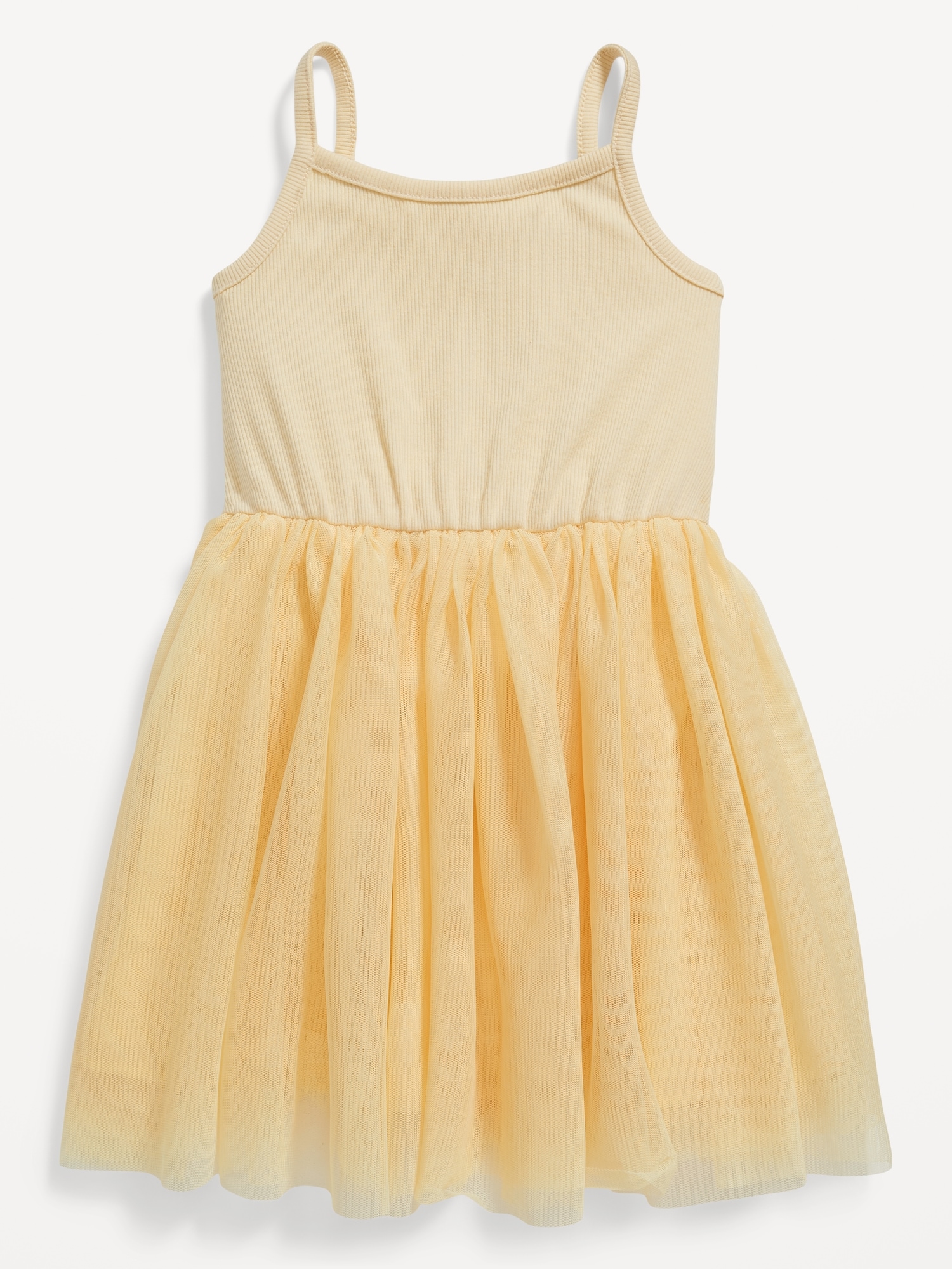 Old Navy Fit & Flare Rib-Knit Cami Tutu Dress for Toddler Girls yellow. 1