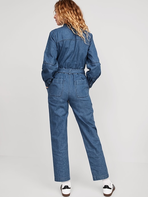 Collarless Jean Utility Jumpsuit for Women | Old Navy