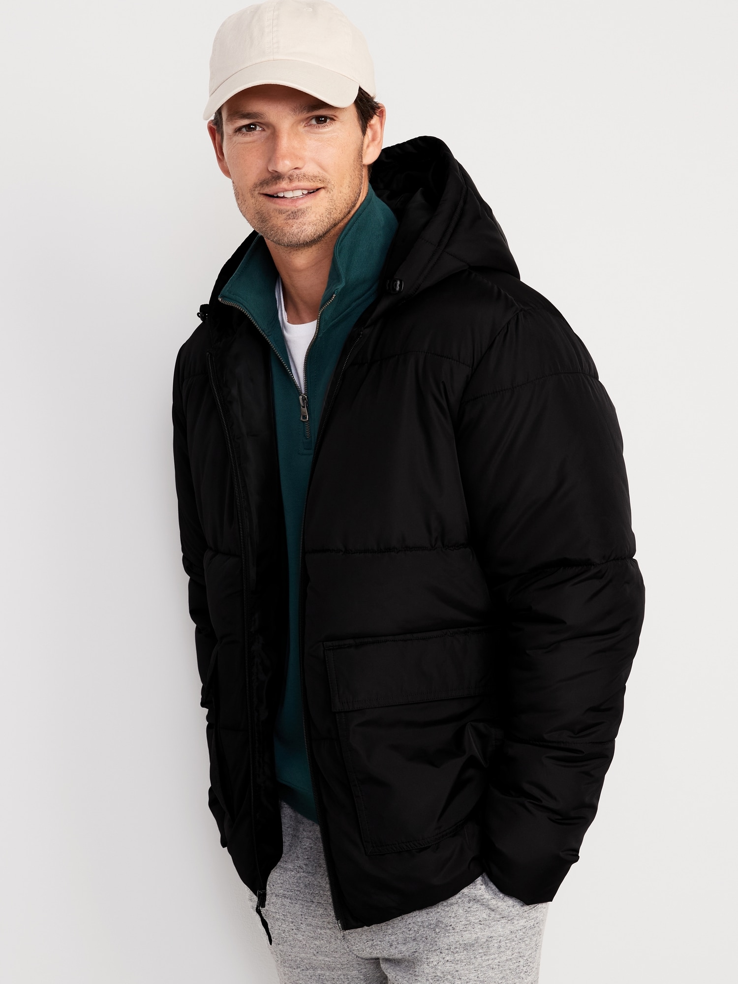 WaterResistant Hooded Utility Jacket for Men Old Navy