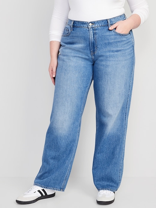 Women's Ultra High-Rise Medium Dark Wash Baggy Jeans, Women's Sale