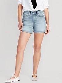 High Waisted OG Cuffed Jean Shorts for Women 5 inch inseam Old Navy