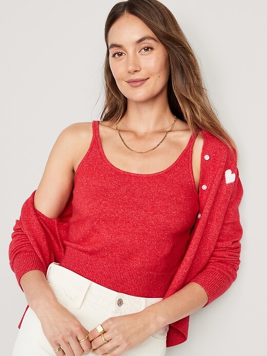 Cozy Cropped Sweater Tank Top for Women