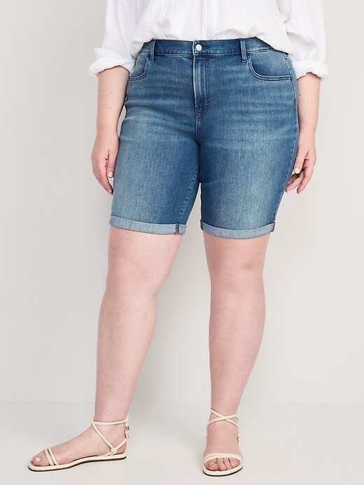 Image number 7 showing, Mid-Rise Wow Jean Shorts -- 9-inch inseam