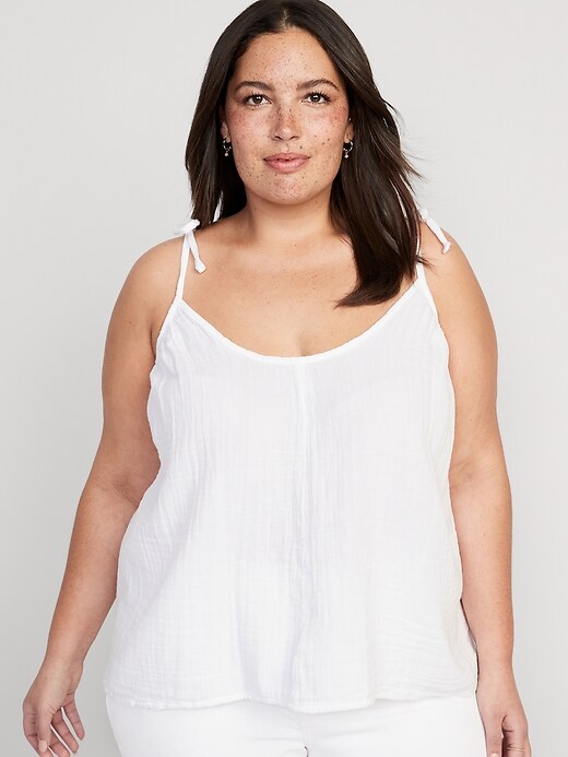 Tie-Shoulder Double-Weave Cami Swing Top | Old Navy
