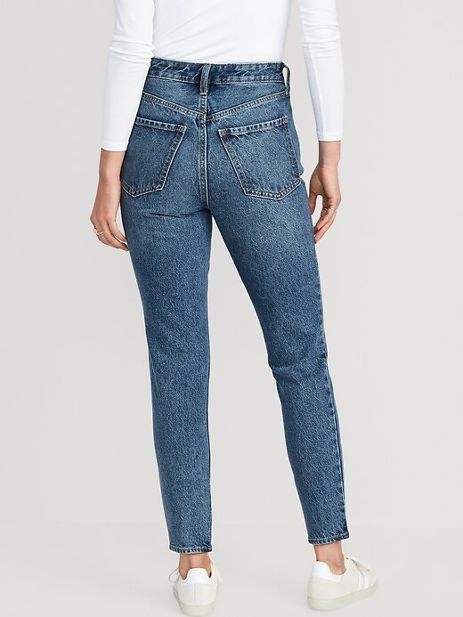 Image number 2 showing, Higher High-Waisted Button-Fly OG Straight Patchwork Non-Stretch Jeans for Women