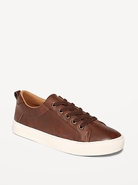 Image number 1 showing, Gender-Neutral Elastic-Lace Faux-Leather Sneakers for Kids