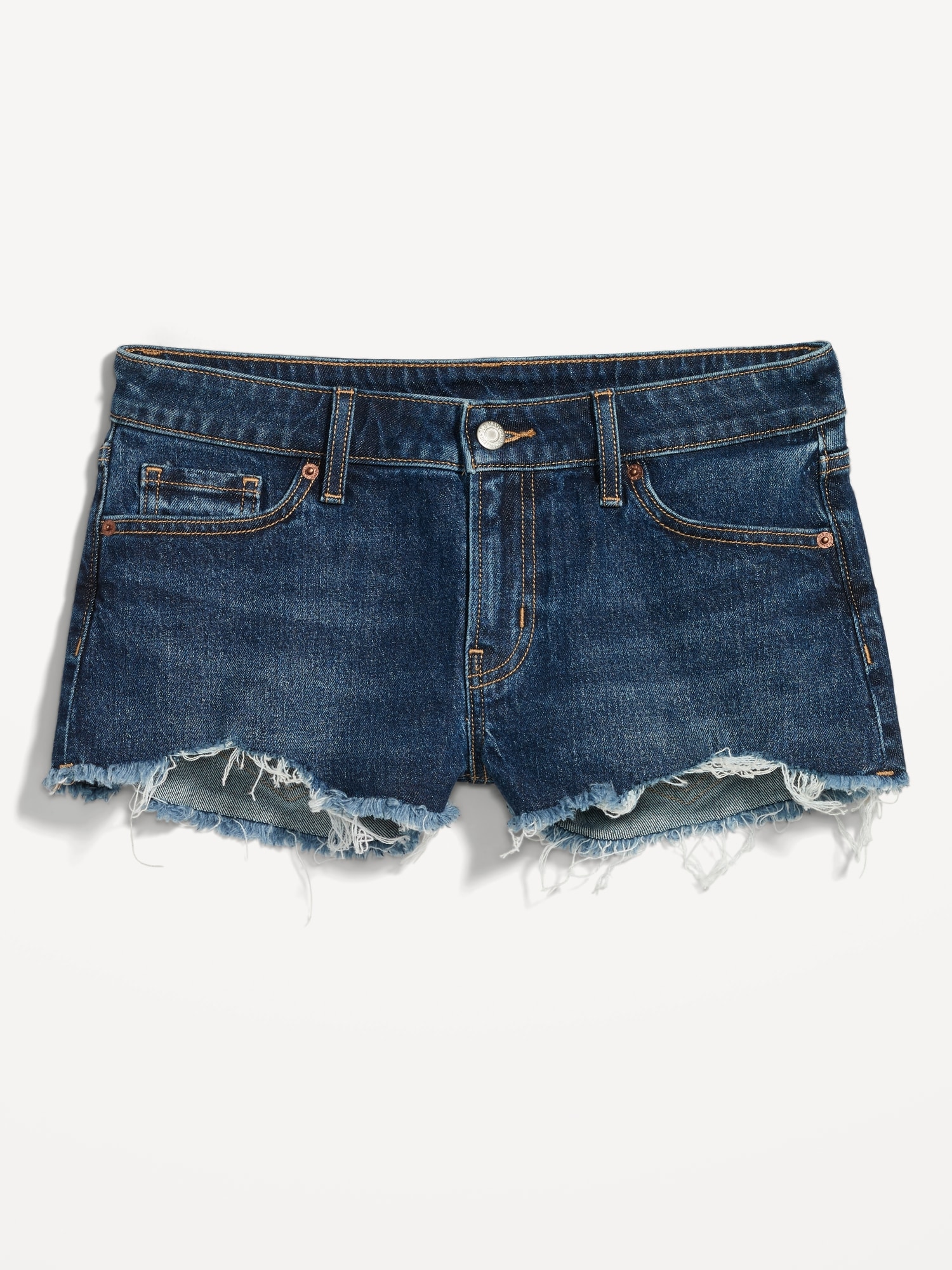 Low-Rise OG Straight Super-Short Cut-Off Jean Shorts -- 1.5-inch