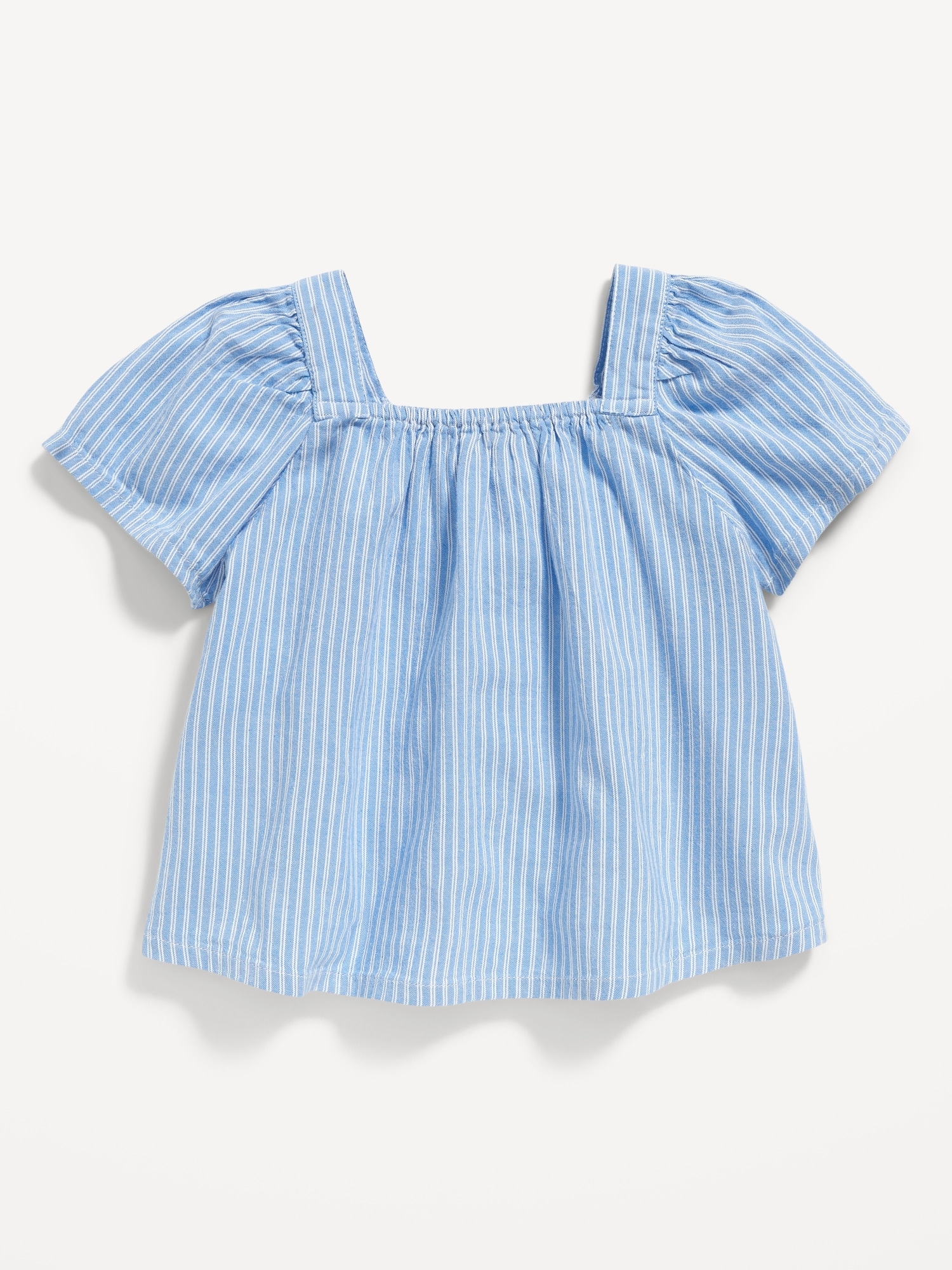 Old Navy Flutter-Sleeve Tie-Back Matching Print Top for Toddler Girls blue. 1