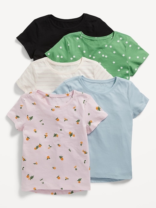 Softest Printed T Shirt 5 Pack for Girls