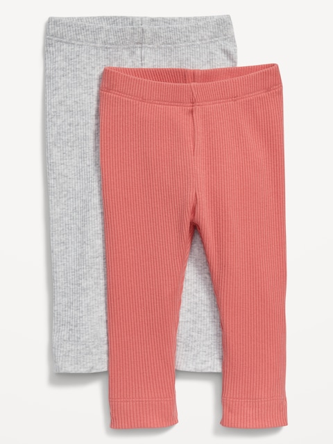 Unisex Rib-Knit U-Shape Leggings 2-Pack for Baby