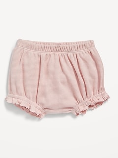 Ruffled Thermal-Knit Bloomer Shorts for Baby