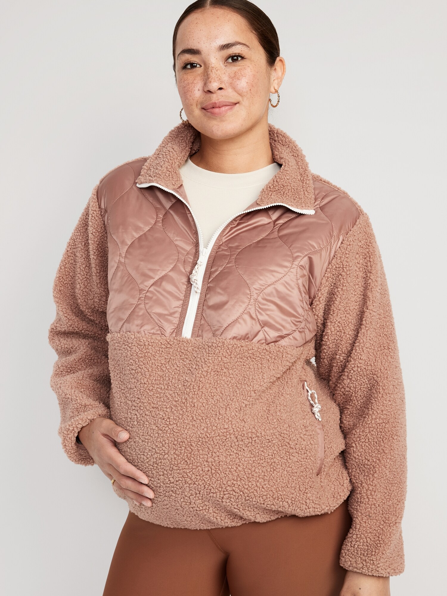Maternity 1/2Zip Hybrid Jacket Old Navy