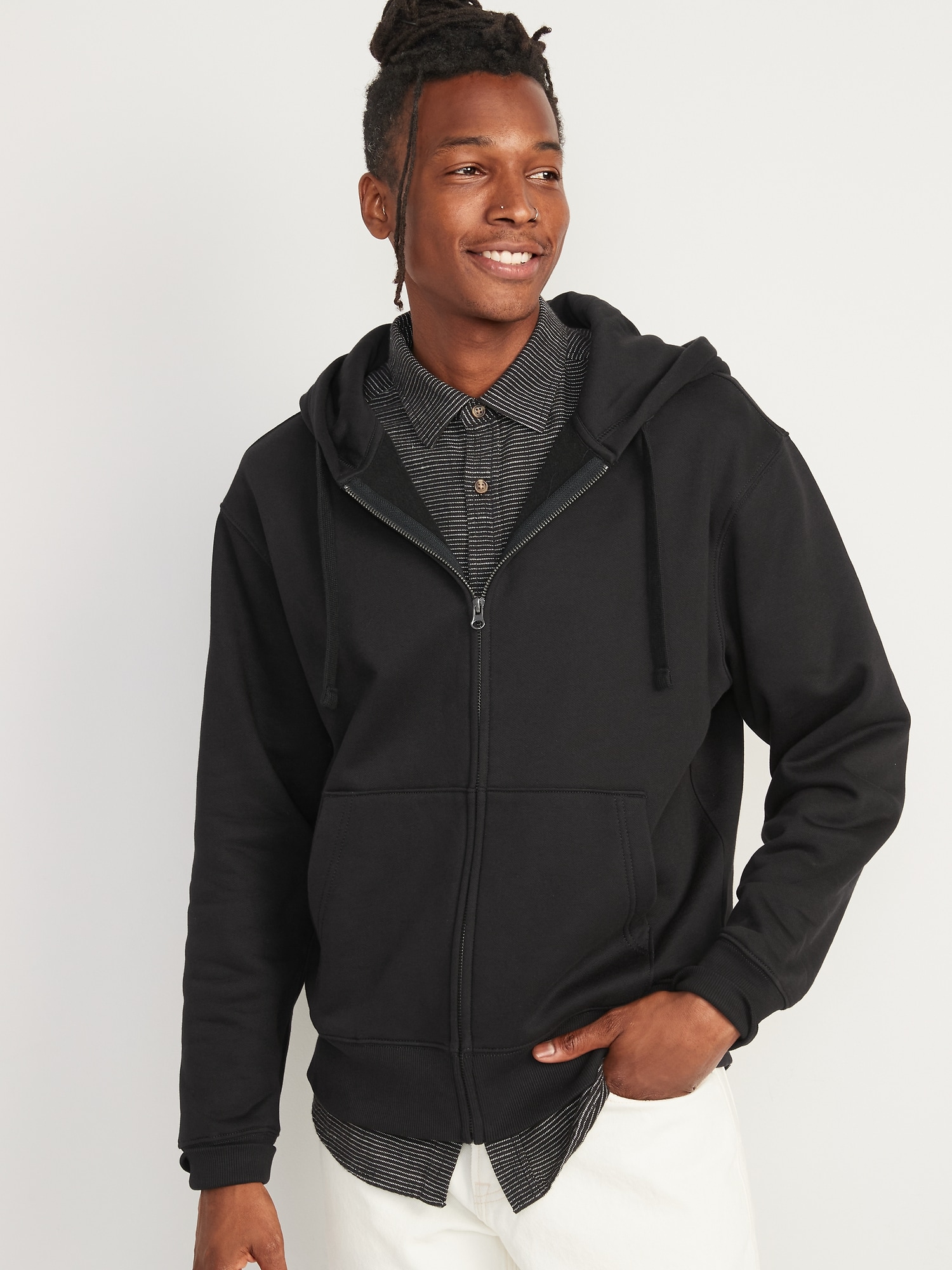 Old Navy Oversized Full-Zip Hoodie black. 1