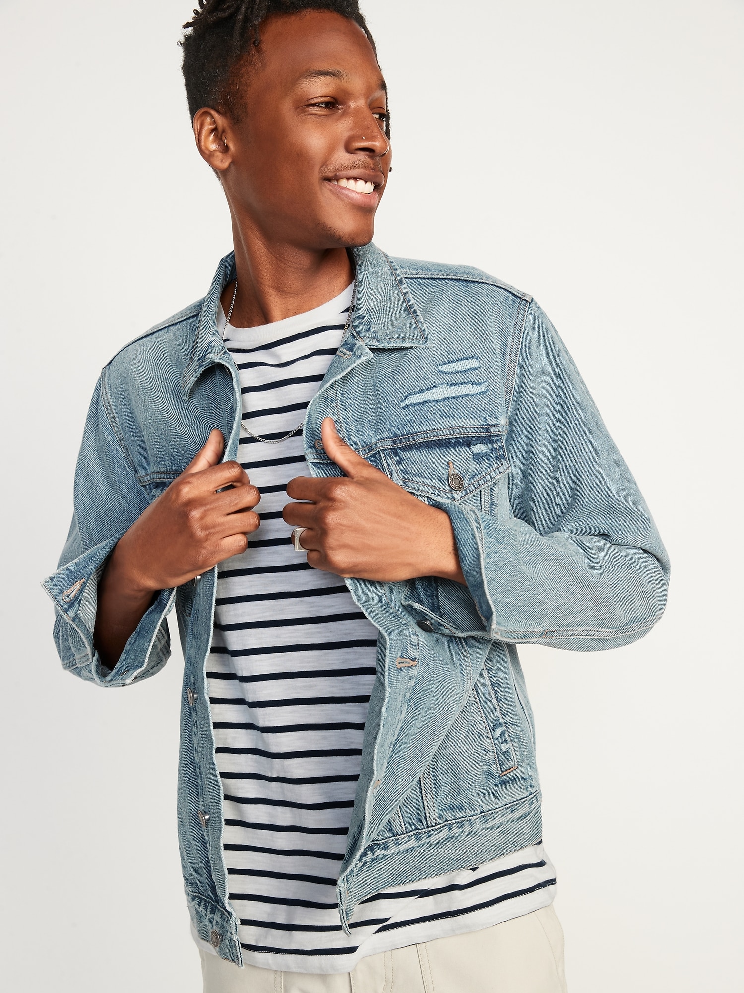 Distressed Non-Stretch Jean Jacket