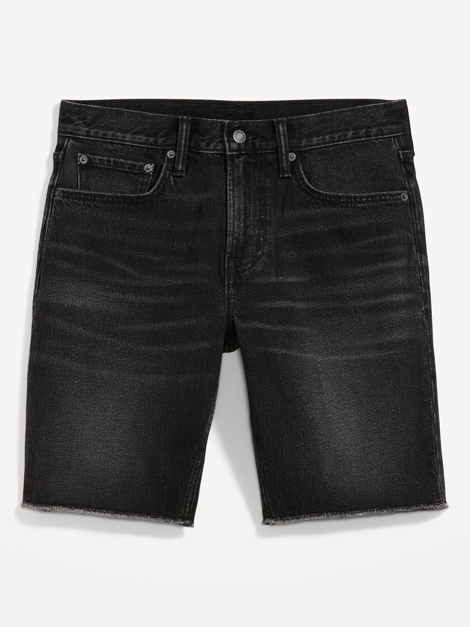 Slim Built-In Flex Black Cut-Off Jean Shorts for Men -- 9.5-inch inseam ...