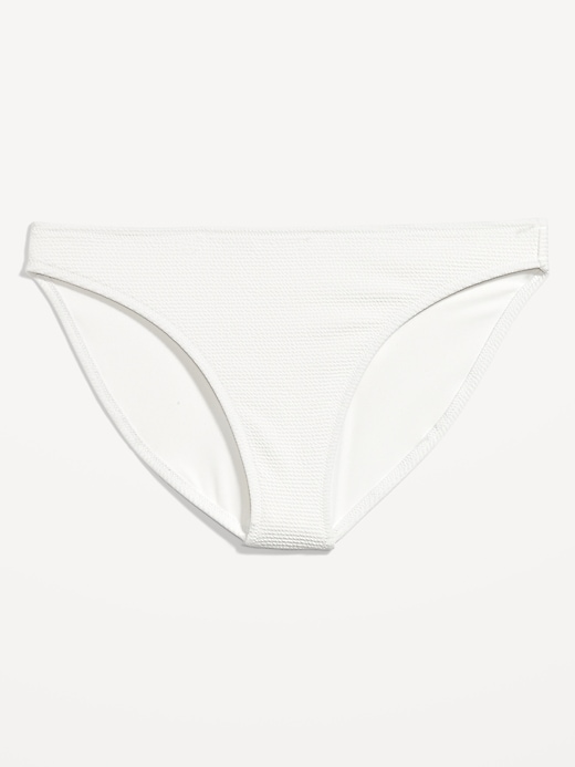 L'image numéro 4 présente Culotte de bikini classique en jacquard plissé à taille basse pour Femme