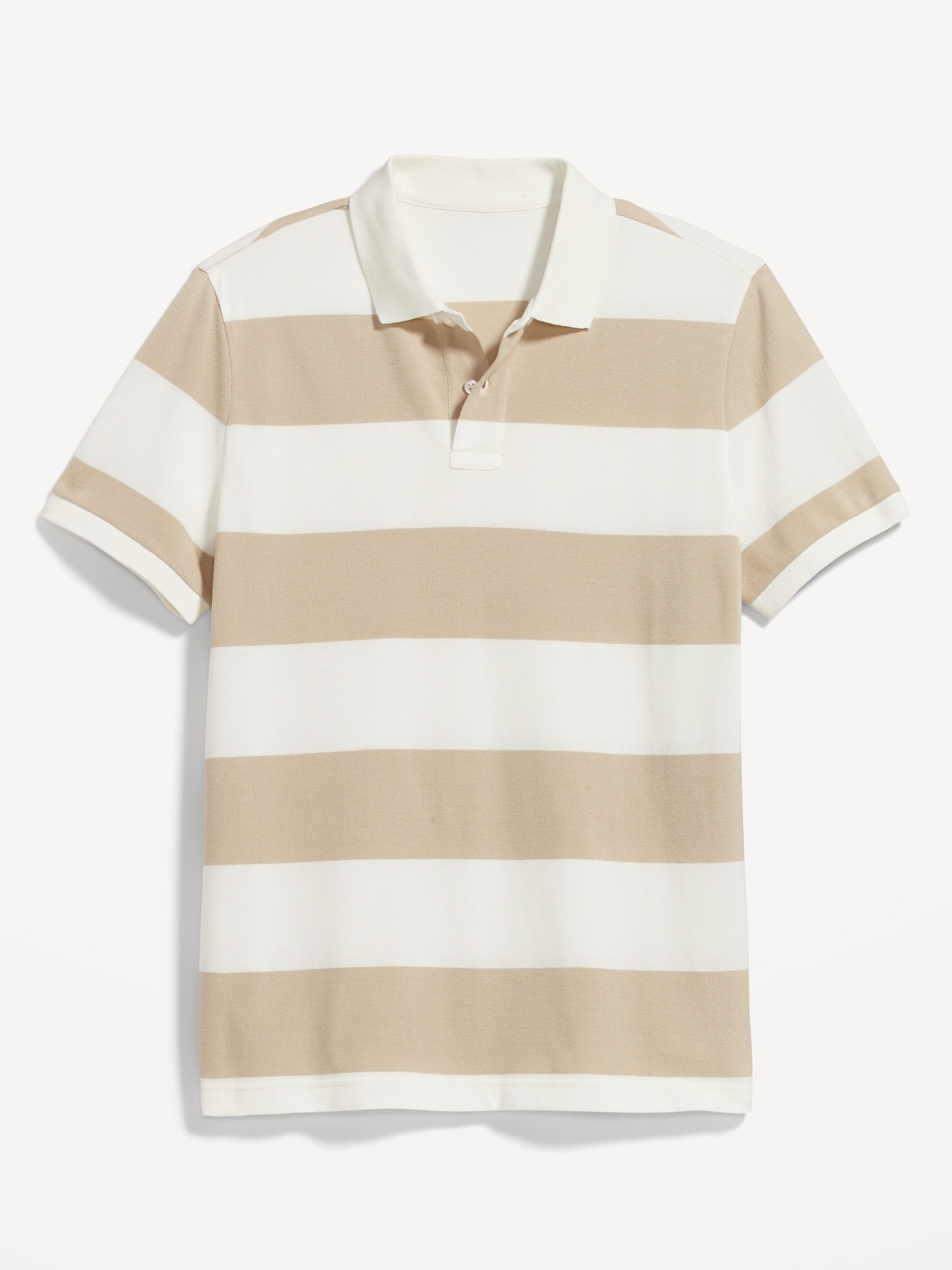 Old Navy Rugby-Stripe Classic Fit Pique Polo for Men beige. 1