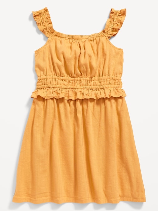View large product image 1 of 2. Sleeveless Fit & Flare Ruffle-Trim Dress for Toddler Girls