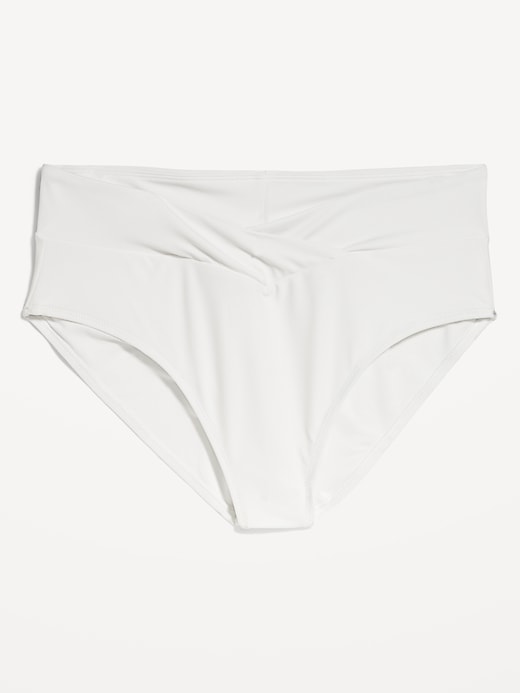 Image number 4 showing, Matching High-Waisted Cross-Front Bikini Swim Bottoms