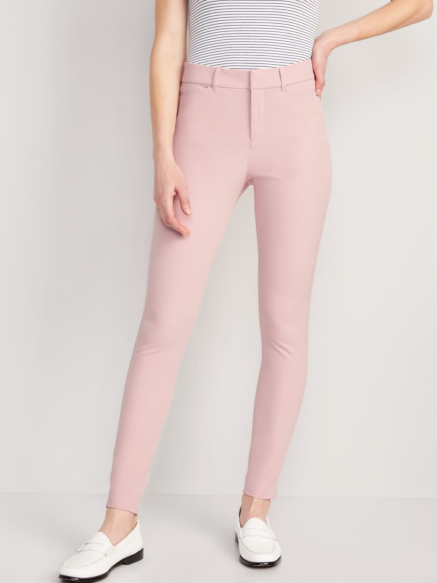 High-Waisted Pixie Skinny Pants - Pink