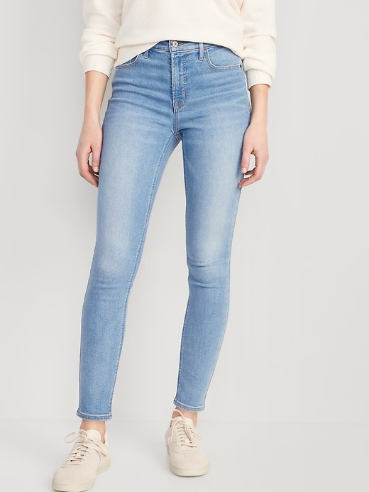 Image number 1 showing, High-Waisted Rockstar Super-Skinny Jeans