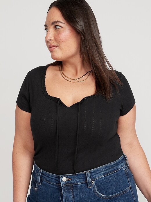 Image number 7 showing, Pointelle-Knit Top