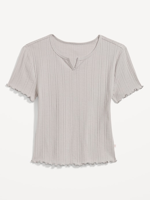 Image number 4 showing, Split-Neck Pointelle-Knit Pajama T-Shirt