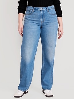 Mid-Rise Baggy Loose Jeans