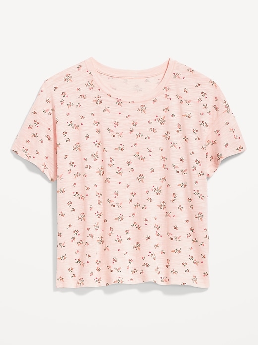 L'image numéro 4 présente T-shirt de pyjama en tricot flammé Sunday Sleep à fleurs pour Femme