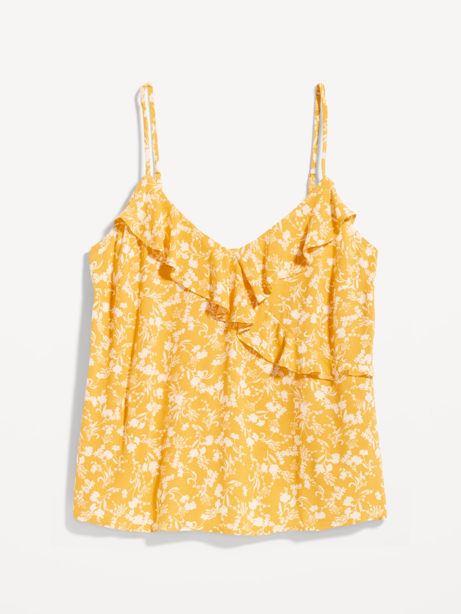 Textured Ruffled Wrap-Effect Cami Top