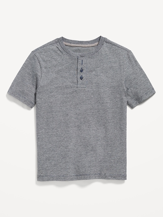 Image number 2 showing, Striped Short-Sleeve Henley T-Shirt for Boys