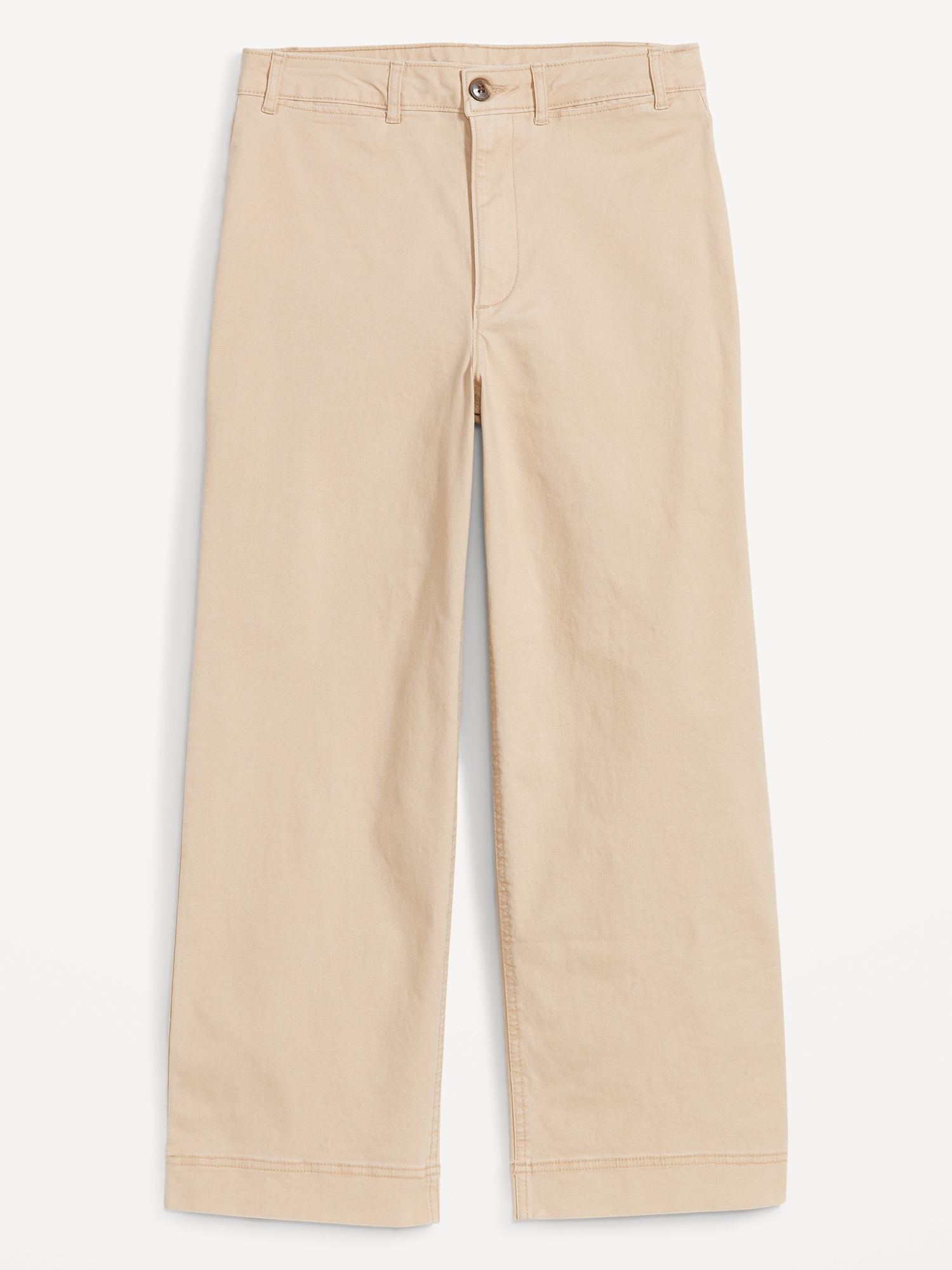 High-Waisted Wide-Leg Cropped Chino Pants for Women