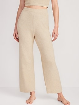 Soft Surroundings Sumptuous Pull on Tan Ivory Wide Leg Flare Pants Large -  $49 - From Gina