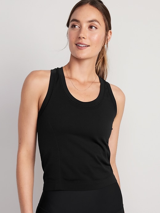 PowerSoft Cropped Racerback Tank Top for Women, Old Navy