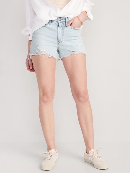 High Waisted OG Straight Ripped Jean Shorts 3 inch inseam Old Navy