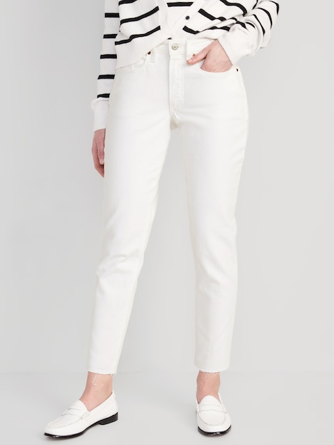 Curvy High-Waisted OG Straight Cut-Off Jeans