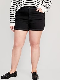 Mid-Rise Wow Black Jean Shorts -- 3-inch inseam