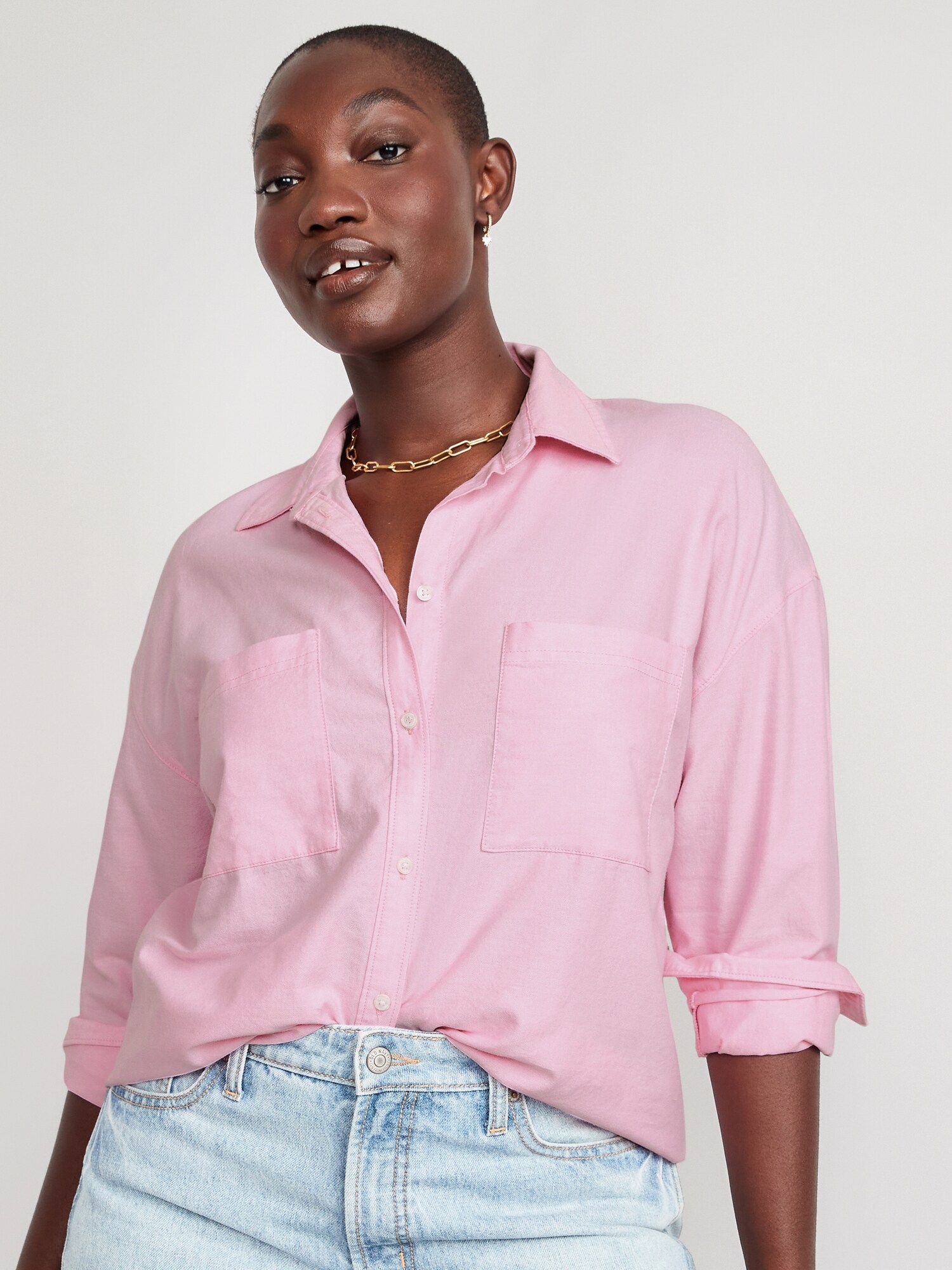 Cropped Utility Boyfriend Shirt Old Navy